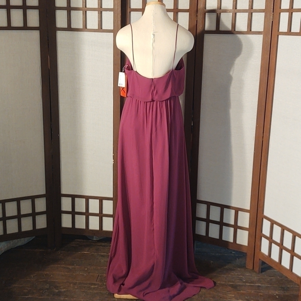 After Six Chiffon Blouson Body Full Length Dress Sz 12 Long  NWT - Picture 5 of 13